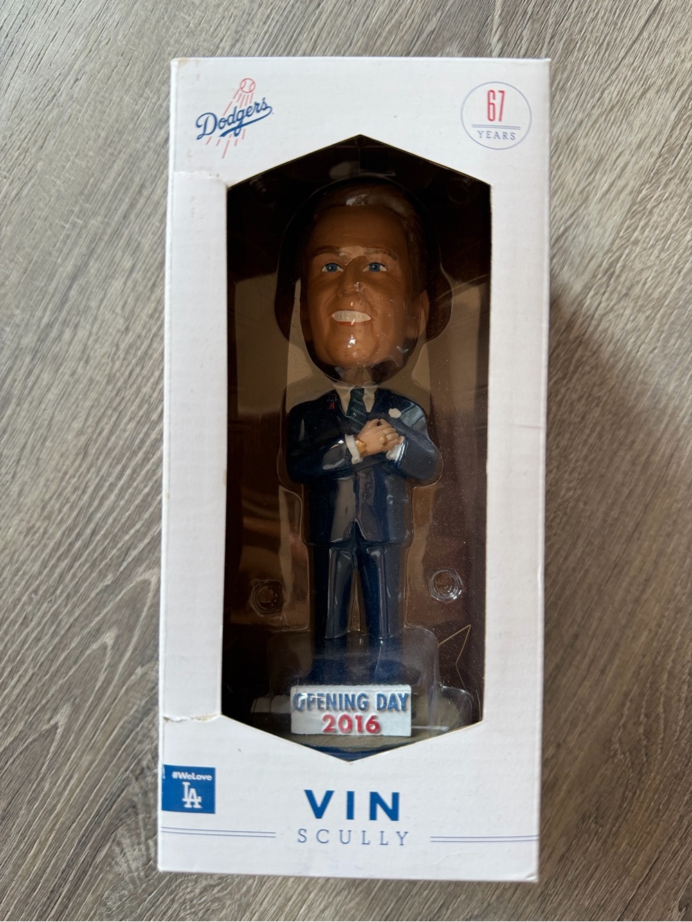 Vin Scully Dodgers Opening Day 2016 Bobblehead - Navy & White